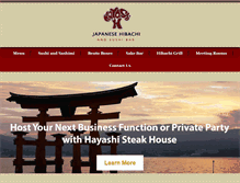 Tablet Screenshot of hayashisteakhouse.com